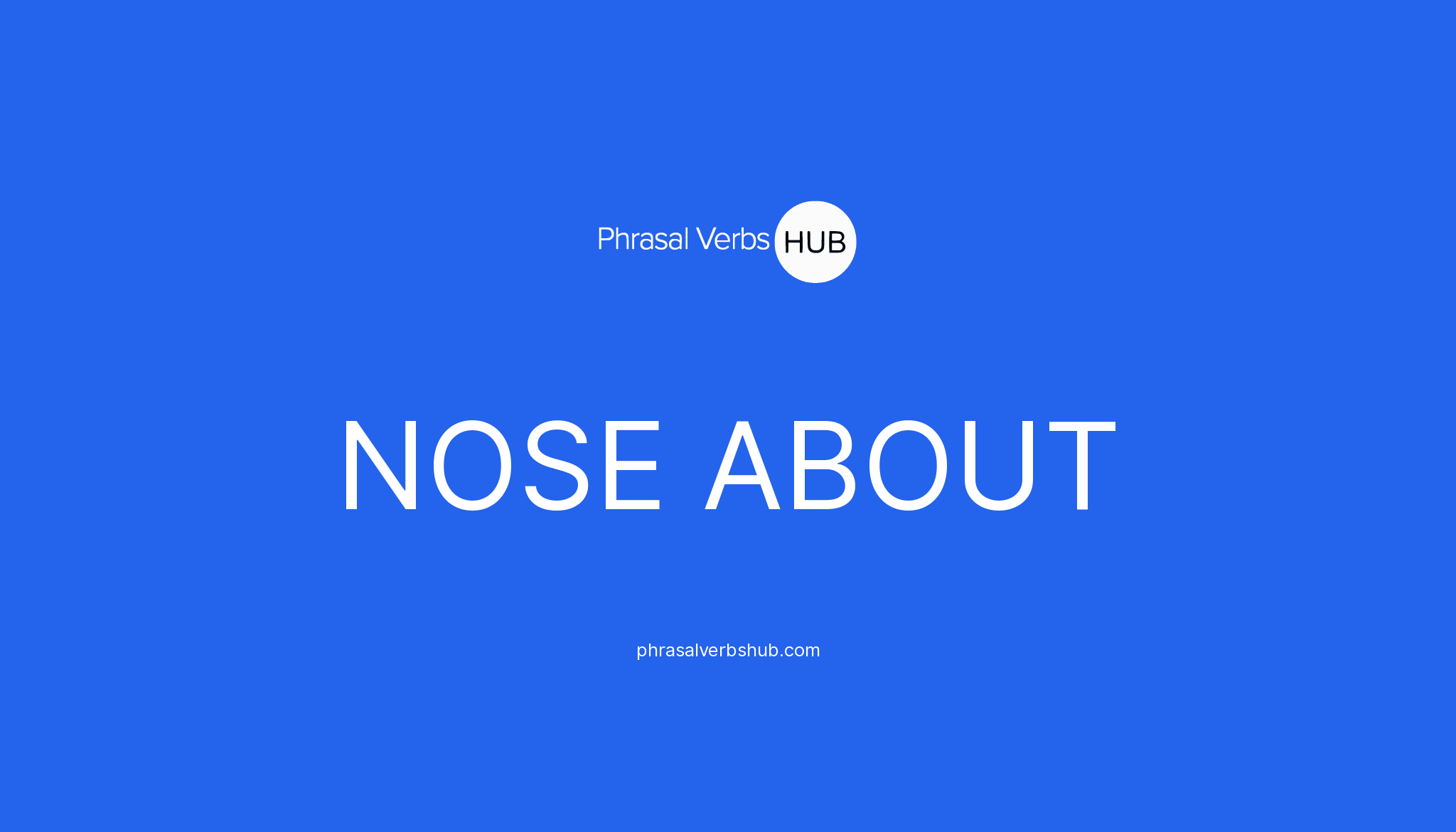 NOSE ABOUT Phrasal Verb Meaning & Examples